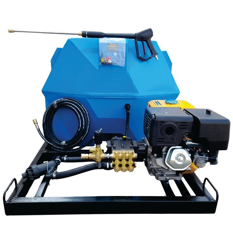 1000l Mobile High Pressure Washer 13hp-petrol-248-bar horizontal unit - Pressure Washers | TradeQuip SA
