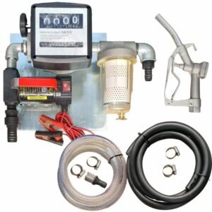 40lt – 12v Diesel pump kit with transparent dirt filter – Fully assembled on wall-mount plate - Diesel Pumps & Accessories | TradeQuip SA