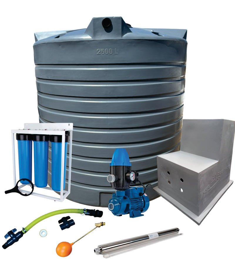Water tank Combo Full House: 10 000l Water tank & 0.75kw Peripheral Water Pump - Water Pumps & Booster Pumps | TradeQuip SA