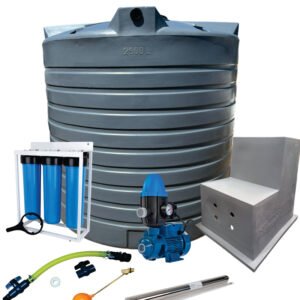 Water tank Combo Full House: 15 000l Water tank & 0.75kw Peripheral Water Pump - Water Pumps & Booster Pumps | TradeQuip SA