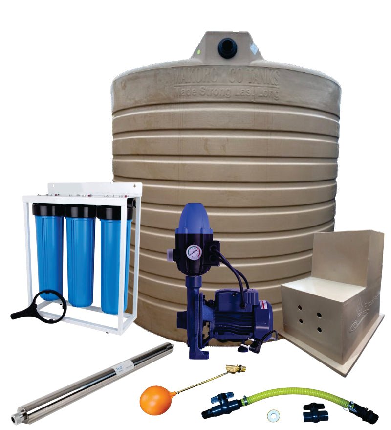 Water tank Combo Full House: 10 000l Water tank & 0.75kw Monoblock Water Pump kit - Water Pumps & Booster Pumps | TradeQuip SA