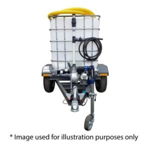 1000l Water Bowser trailer 9.5bar-1-outlet Flowbin™ braked - Water Bowsers | TradeQuip SA